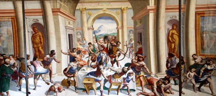 ulisse che saetta i proci particolare